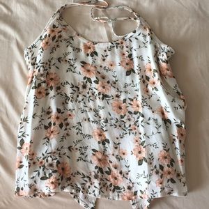 Open back floral tank